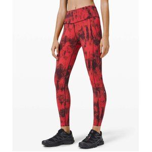 lululemon athletica Red and Black Tie-Dye Leggings